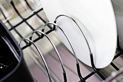 Dish Rack for Drying Plates and Cutlery, Small Metal Sink Dish Drainer