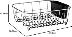 Dish Rack for Drying Plates and Cutlery, Small Metal Sink Dish Drainer