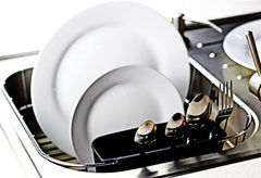 Dish Rack for Drying Plates and Cutlery, Small Metal Sink Dish Drainer