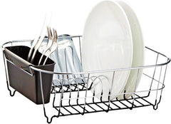 Dish Rack for Drying Plates and Cutlery, Small Metal Sink Dish Drainer