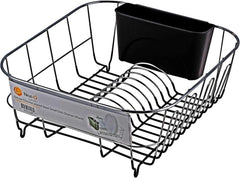Dish Rack for Drying Plates and Cutlery, Small Metal Sink Dish Drainer
