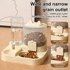 Large Capacity Gravity-Fed Automatic Feeder Dog Cat Food Bowl with Water Dispenser Pet Food Storage Dispenser Pet Supplies