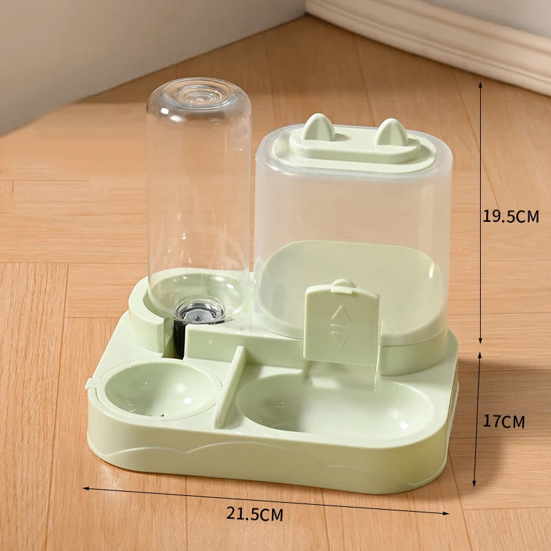 Large Capacity Gravity-Fed Automatic Feeder Dog Cat Food Bowl with Water Dispenser Pet Food Storage Dispenser Pet Supplies