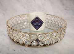 Mirrored decorative tray with crystal embellishments