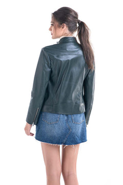 Olive Trendy Genuine Sheepskin Jacket