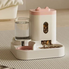 EF Automatic Feeder Cat Dog Food Bowl with Water Fountain Pet Large Capacity Raised Stand Dish Bowl for Cat Drinker Accessorie