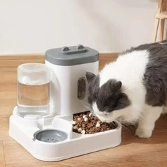 EF Automatic Feeder Cat Dog Food Bowl with Water Fountain Pet Large Capacity Raised Stand Dish Bowl for Cat Drinker Accessorie