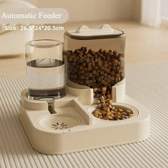 EF Automatic Feeder Cat Dog Food Bowl with Water Fountain Pet Large Capacity Raised Stand Dish Bowl for Cat Drinker Accessorie