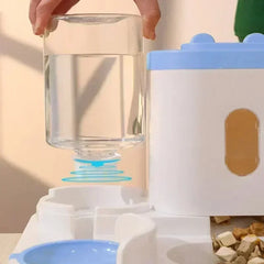 EF Automatic Feeder Cat Dog Food Bowl with Water Fountain Pet Large Capacity Raised Stand Dish Bowl for Cat Drinker Accessorie