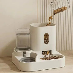 EF Automatic Feeder Cat Dog Food Bowl with Water Fountain Pet Large Capacity Raised Stand Dish Bowl for Cat Drinker Accessorie