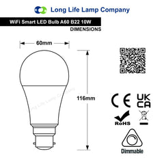 Wifi RGB Smart LED Light Bulb for Apps by Ios Android Amazon Alexa Google Home