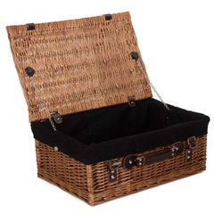 46cm Double Steamed Willow Wicker Picnic Basket-1