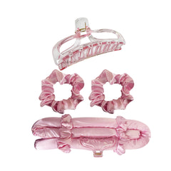 MR 4Pcs Heatless Curling Set – Satin Heatless Hair Curler Rod with Scrunchies