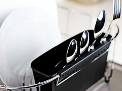 Dish Rack for Drying Plates and Cutlery, Small Metal Sink Dish Drainer