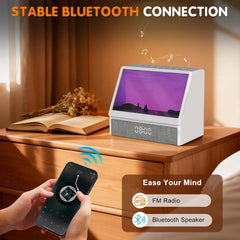 Sunrise Alarm Clock Wake-Up Light White Noise Bluetooth Connectivity Remote Button Control Natural Sound Sunrise Sunset Simulation Adjustable Brightness Christmas Birthday Gift for Friend