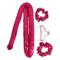 MR 4Pcs Heatless Curling Set – Satin Heatless Hair Curler Rod with Scrunchies