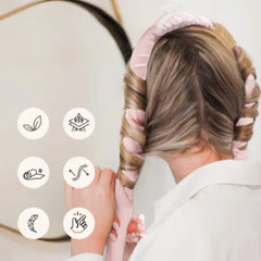 MR 4Pcs Heatless Curling Set – Satin Heatless Hair Curler Rod with Scrunchies