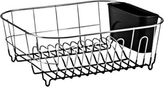 Dish Rack for Drying Plates and Cutlery, Small Metal Sink Dish Drainer