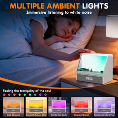 Sunrise Alarm Clock Wake-Up Light White Noise Bluetooth Connectivity Remote Button Control Natural Sound Sunrise Sunset Simulation Adjustable Brightness Christmas Birthday Gift for Friend